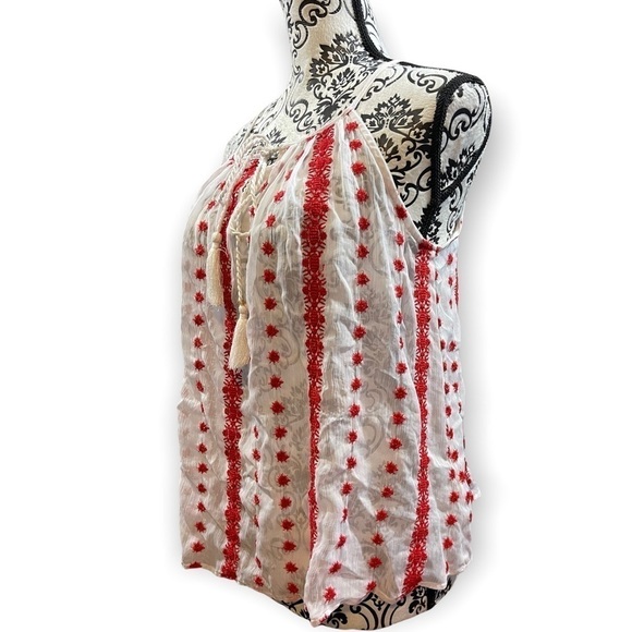 JESSICA Simpson red and white sheer Spaghetti strap top - Picture 3 of 8